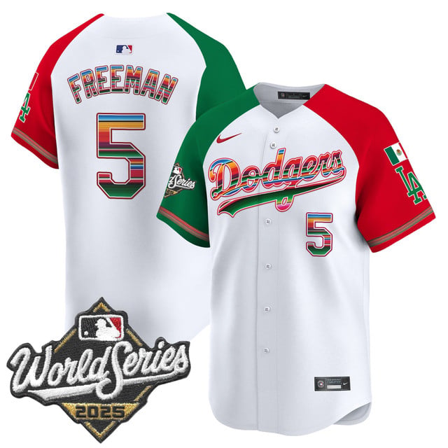 Men's Dodgers Mexico 2025 World Series Vapor Premier Limited Jersey alternate #5 Freddie Freeman
