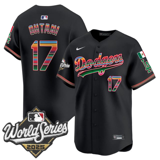 Men's Dodgers Mexico 2025 World Series Vapor Premier Limited Jersey black #17 Shohei Ohtani