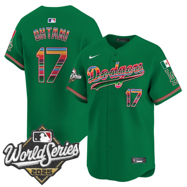 Men's Dodgers Mexico 2025 World Series Vapor Premier Limited Jersey green #17 Shohei Ohtani