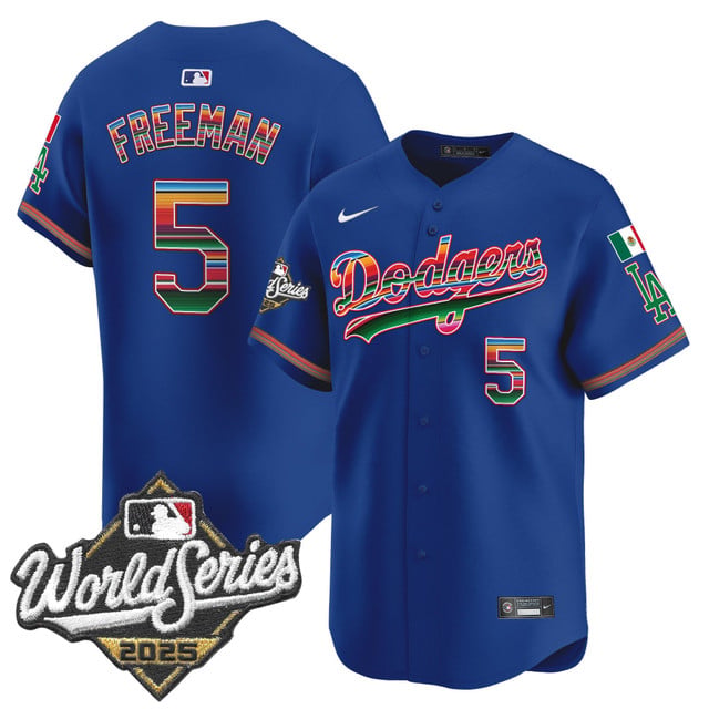 Men's Dodgers Mexico 2025 World Series Vapor Premier Limited Jersey royal #5 Freddie Freeman