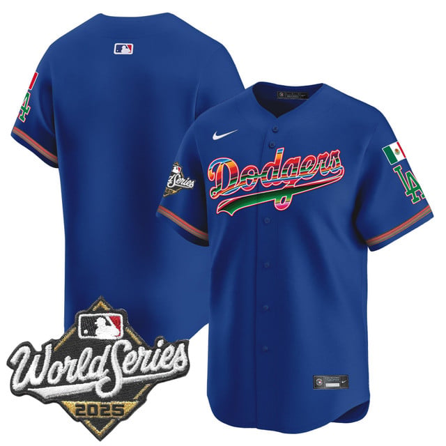 Men's Dodgers Mexico 2025 World Series Vapor Premier Limited Jersey royal blank