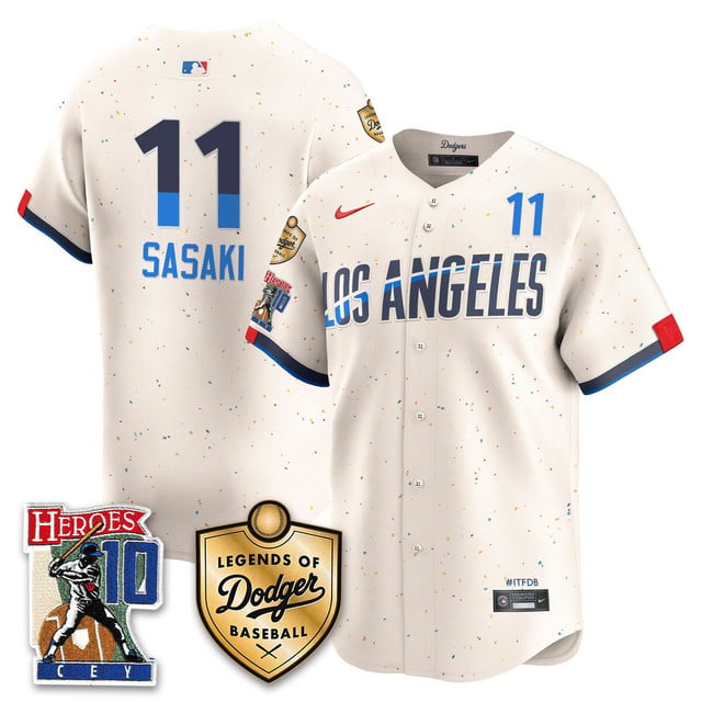 Men's Dodgers Ron Cey Legends Of Dodgers Baseball Jersey CITY CONNECT#11 ROKI SASAKI