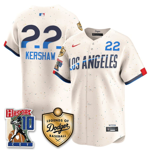 Men's Dodgers Ron Cey Legends Of Dodgers Baseball Jersey CITY CONNECT#22 CLAYTON KERSHAW