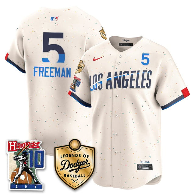 Men's Dodgers Ron Cey Legends Of Dodgers Baseball Jersey CITY CONNECT#5 FREDDIE FREEMAN