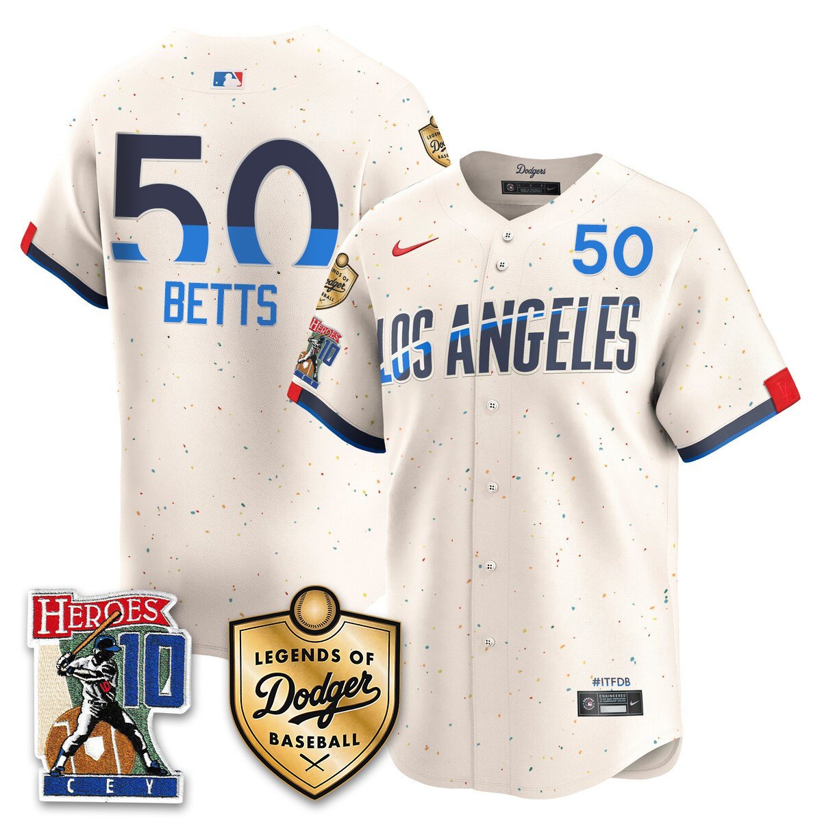 Men's Dodgers Ron Cey Legends Of Dodgers Baseball Jersey CITY CONNECT#50 MOOKIE BETTS
