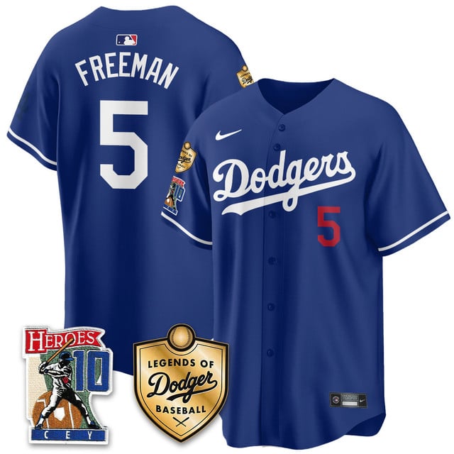 Men's Dodgers Ron Cey Legends Of Dodgers Baseball Jersey ROYAL#5 FREDDIE FREEMAN