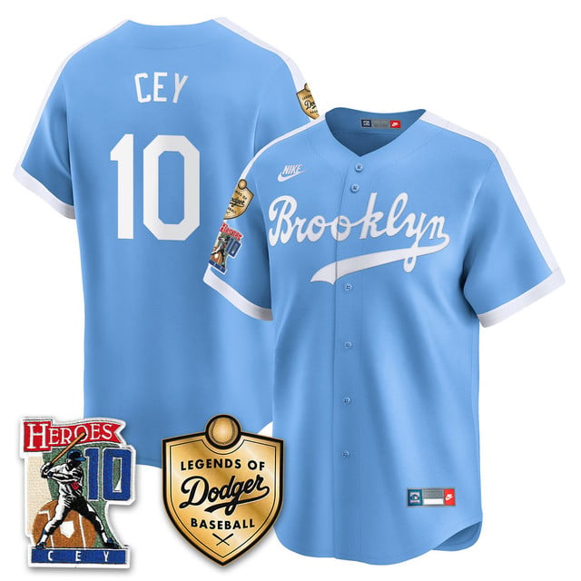 Men's Dodgers Ron Cey Legends Of Dodgers Baseball Jersey THROWBACK ROYAL#10 RON CEY