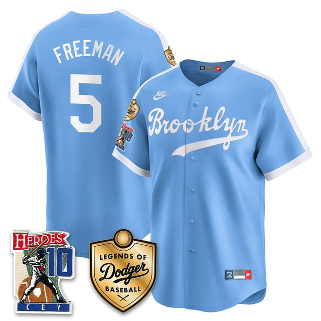 Men's Dodgers Ron Cey Legends Of Dodgers Baseball Jersey THROWBACK ROYAL#5 FREDDIE FREEMAN