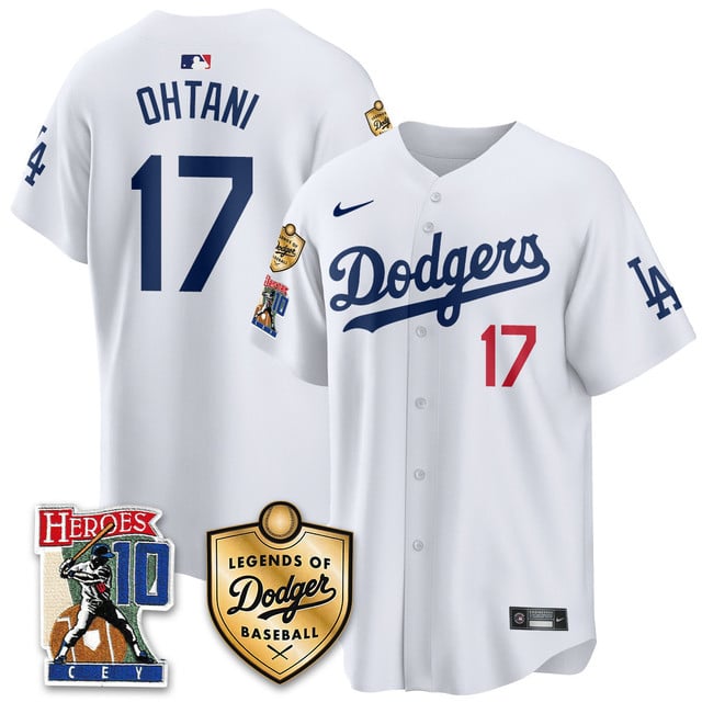 Men's Dodgers Ron Cey Legends Of Dodgers Baseball Jersey WHITE#17 SHOHEI OHTANI