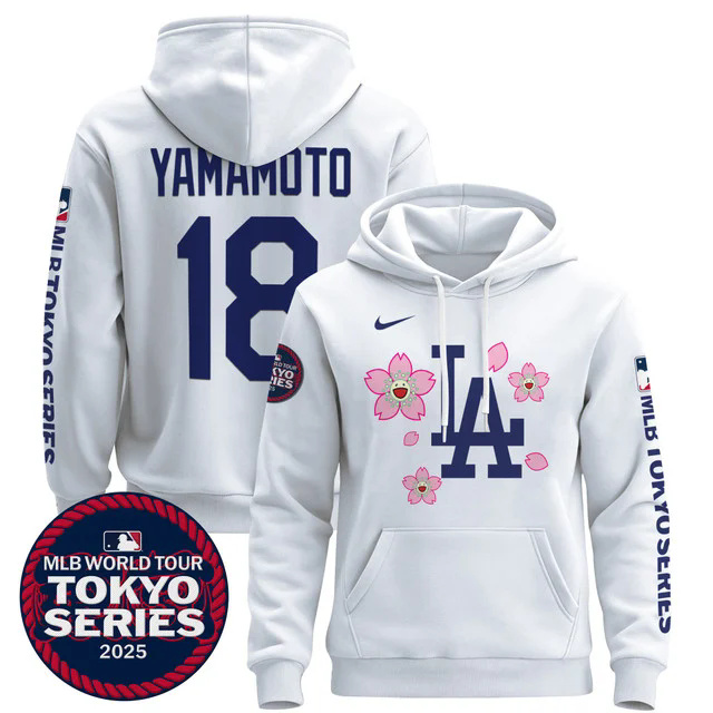 Men's Dodgers Tokyo Series 2025 Pullover Hoodie #18 YAMAMOTO.webp