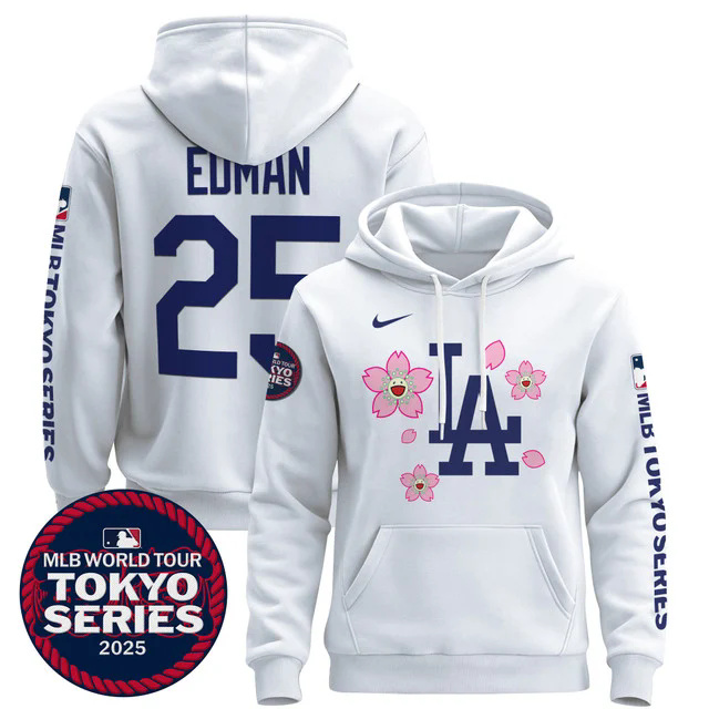 Men's Dodgers Tokyo Series 2025 Pullover Hoodie #25 TOMMY EDMAN.webp