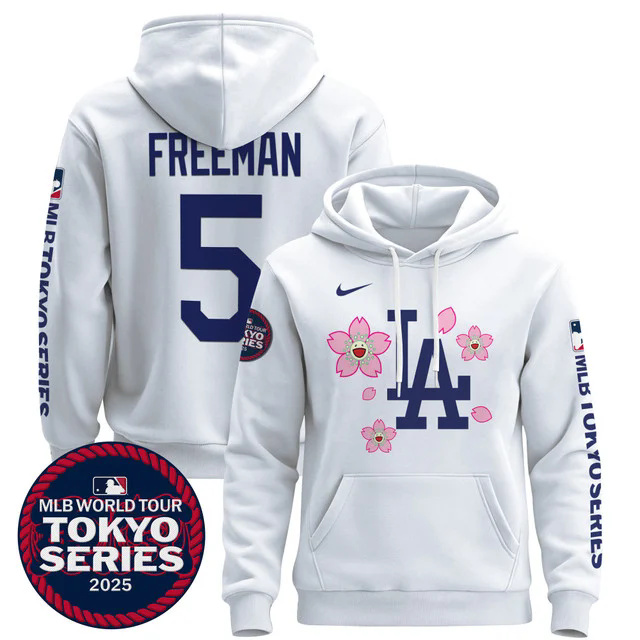 Men's Dodgers Tokyo Series 2025 Pullover Hoodie #5 FREDDIE FREEMAN.webp