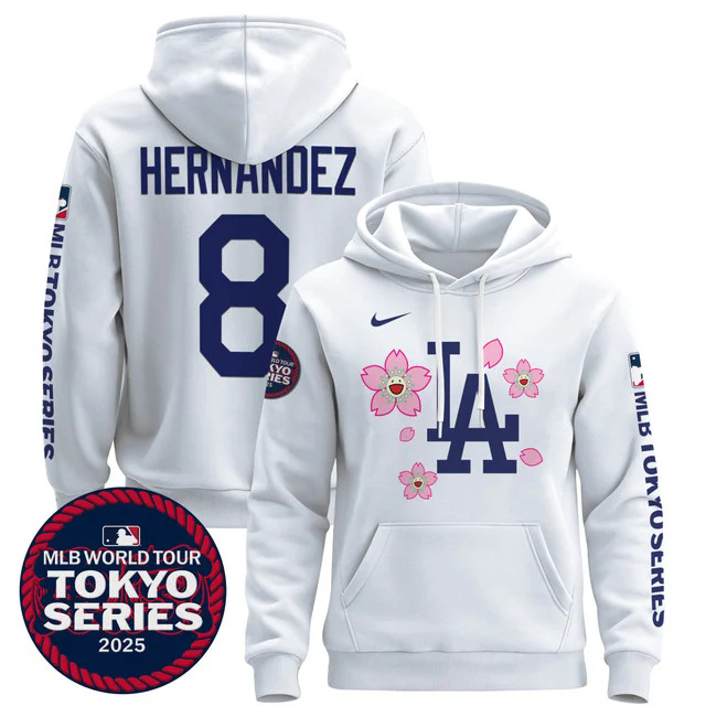 Men's Dodgers Tokyo Series 2025 Pullover Hoodie #8 KIKE HERNANDEZ.webp
