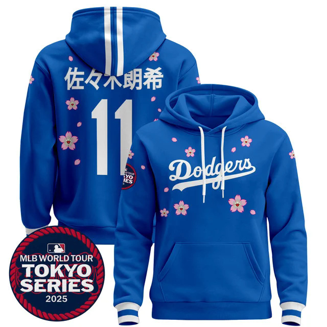 Men's Dodgers Tokyo Series 2025 Pullover Hoodie V2 #11.webp