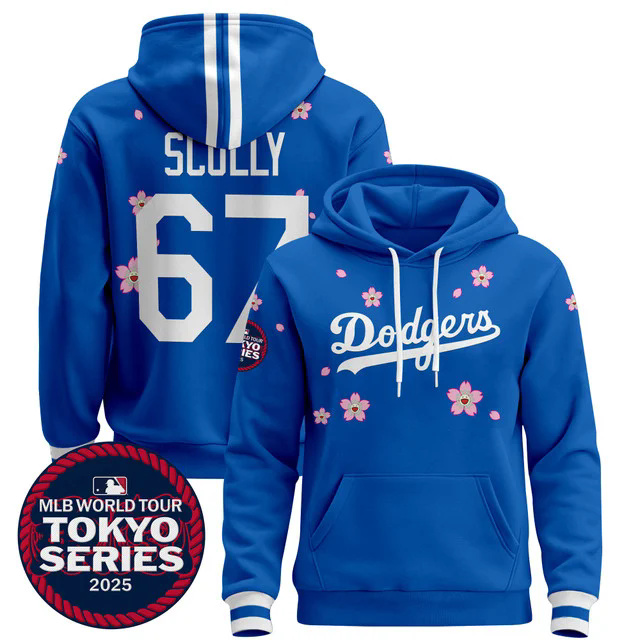 Men's Dodgers Tokyo Series 2025 Pullover Hoodie V2 #67 SCULLY.webp