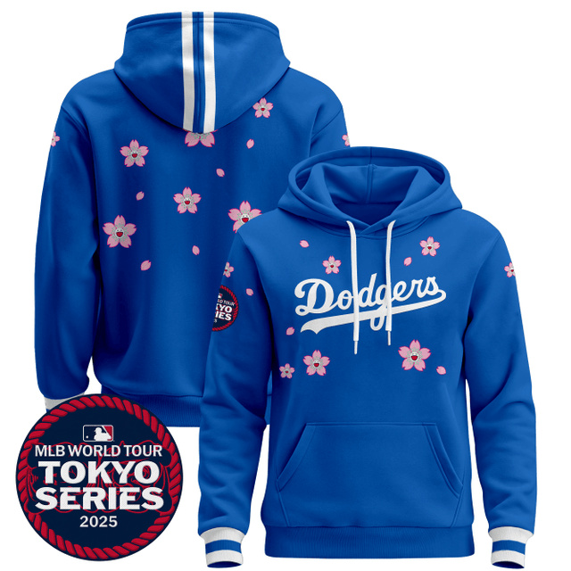 Men's Dodgers Tokyo Series 2025 Pullover Hoodie V2 BLANK