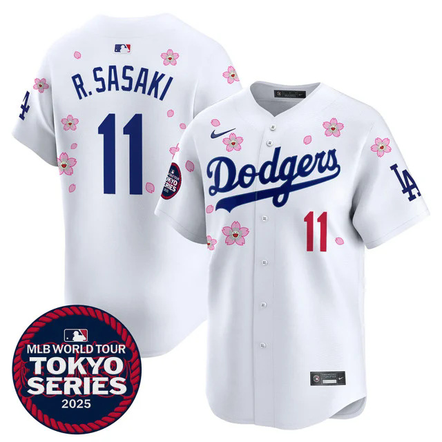 Men's Dodgers Tokyo Series 2025 Vapor Premier Limited Jersey V2 #11 R.SASAKI.webp