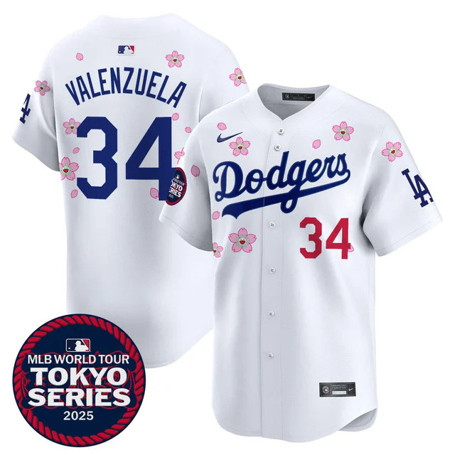 Men's Dodgers Tokyo Series 2025 Vapor Premier Limited Jersey V2 #34 VALENZUELA.webp
