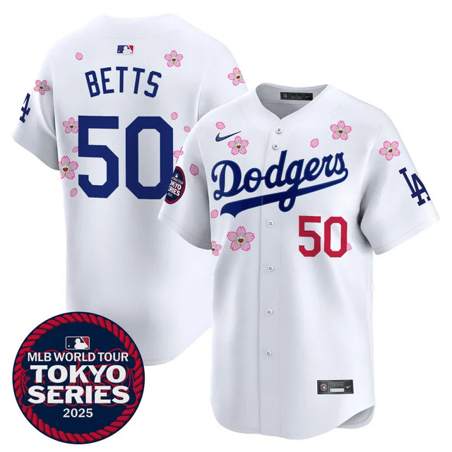 Men's Dodgers Tokyo Series 2025 Vapor Premier Limited Jersey V2 #50 BETTS.webp