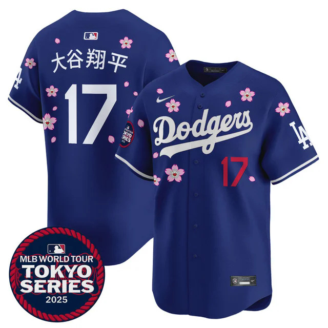 Men's Dodgers Tokyo Series 2025 Vapor Premier Limited Jersey V2 BLUE #17 大谷翔平.webp