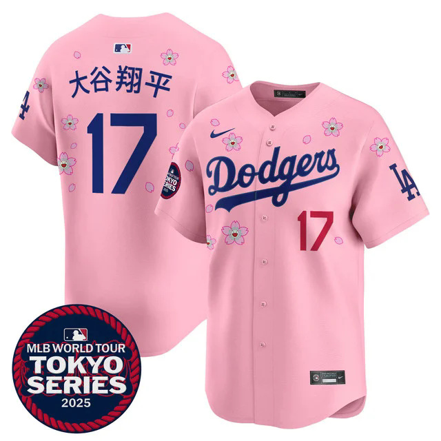 Men's Dodgers Tokyo Series 2025 Vapor Premier Limited Jersey V2 PINK #17 大谷翔平.webp