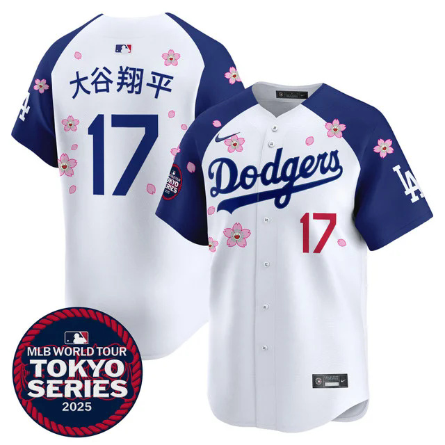 Men's Dodgers Tokyo Series 2025 Vapor Premier Limited Jersey V2 WHITE #17 大谷翔平.webp