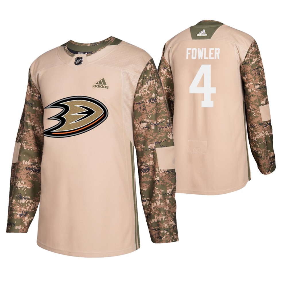Men's Ducks #4 Cam Fowler Veterans Day Jersey - Camo