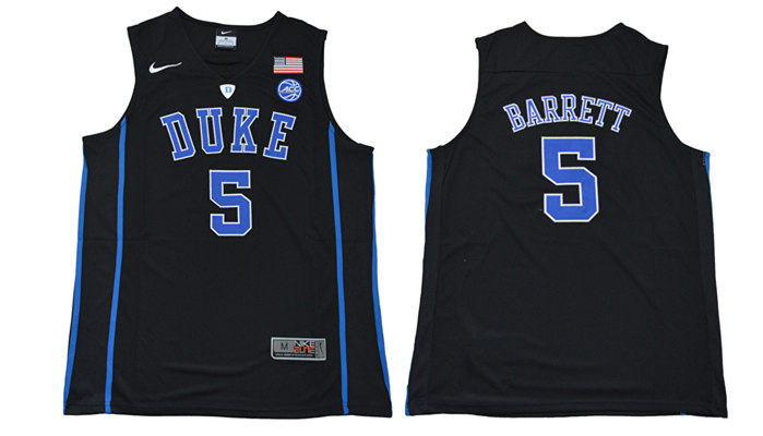Men's Duke Blue Devils #5 R. J. Barrett Nike Black Limited Basketball Jersey