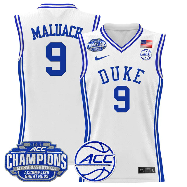 Men's Duke Blue Devils 2025 ACC Conference Tournament Champions Basketball Jersey #9 MALUACE.webp