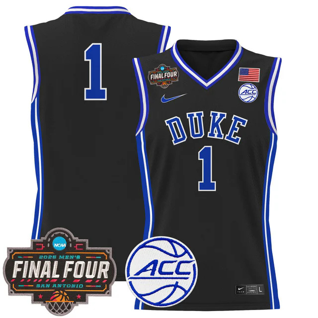 Men's Duke Blue Devils 2025 Final Four Patch Basketball Jersey #1.webp