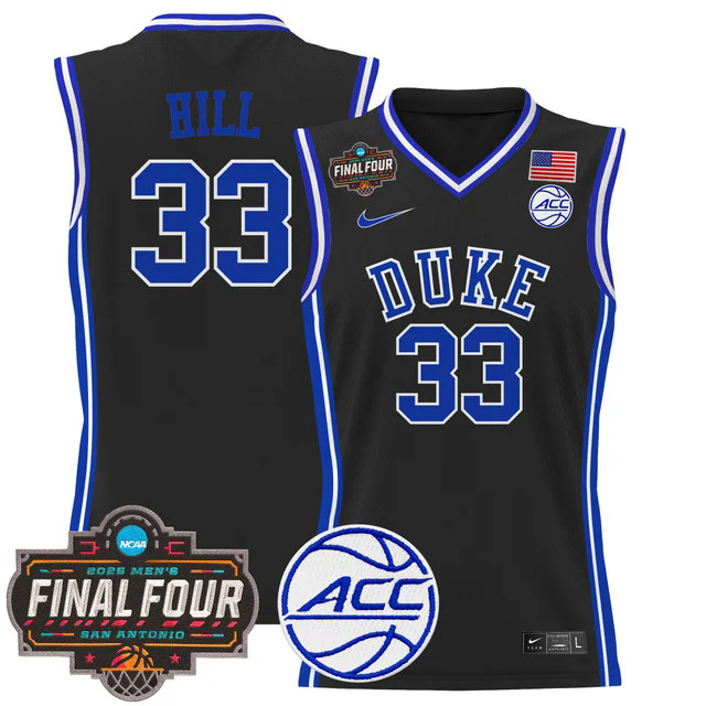 Men's Duke Blue Devils 2025 Final Four Patch Basketball Jersey #33 GRANT HILL.webp