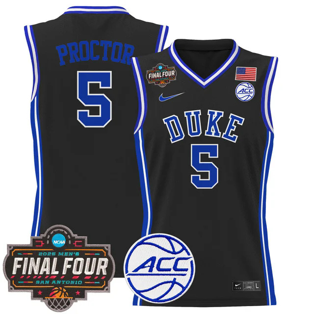 Men's Duke Blue Devils 2025 Final Four Patch Basketball Jersey #5 TYRESE PROCTOR.webp