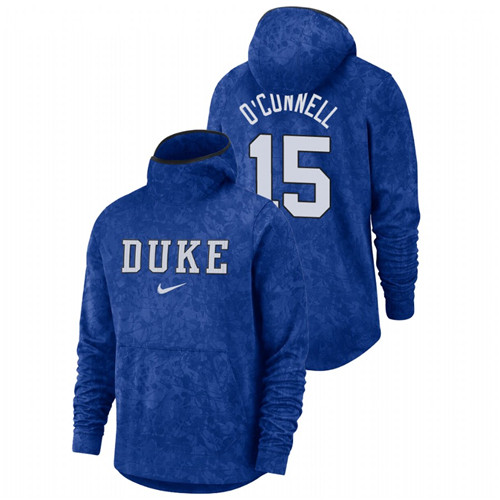 Men's Duke Blue Devils Alex O'Connell Royal Basketball Spotlight Team Logo Pullover Hoodie