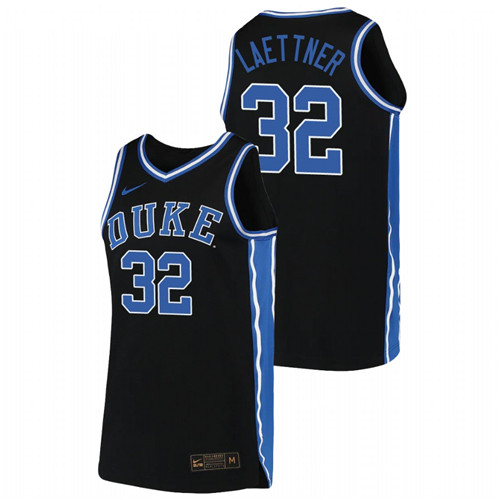 Men's Duke Blue Devils Christian Laettner Replica 2019-20 College Basketball Jersey Black