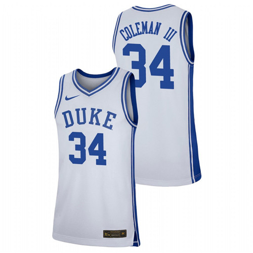 Men's Duke Blue Devils Henry Coleman III Basketball Jersey White