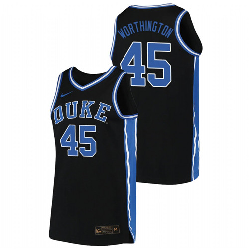 Men's Duke Blue Devils Keenan Worthington Replica 2019-20 College Basketball Jersey Black