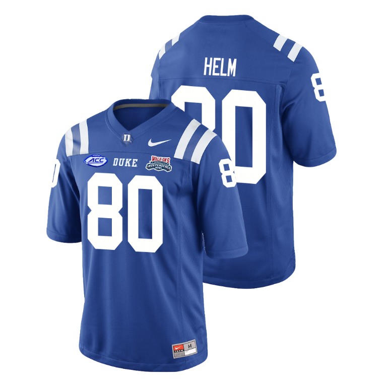 Men's Duke Blue Devils Royal 2018 Independence Bowl Daniel Helm College Football Jersey
