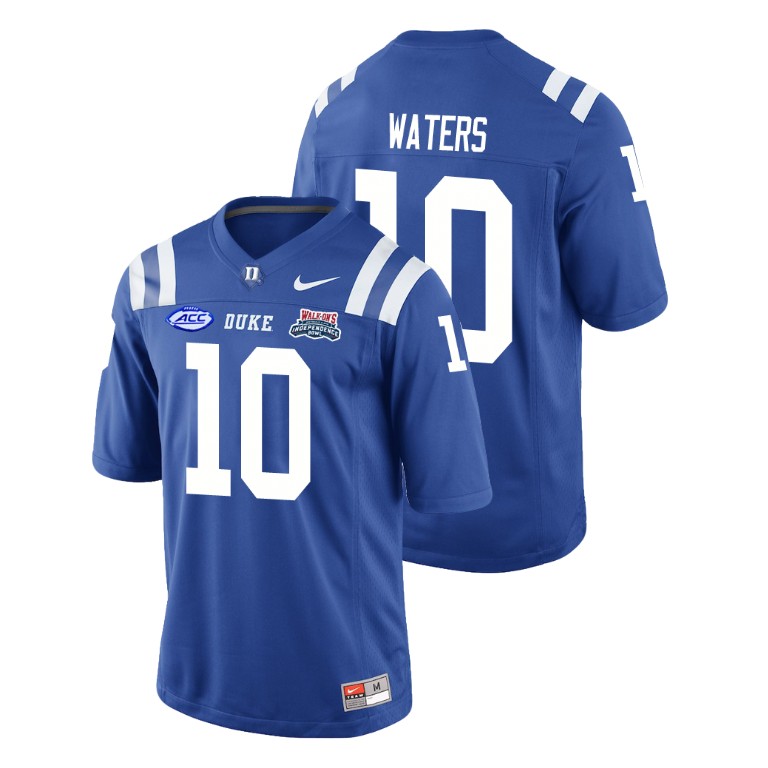 Men's Duke Blue Devils Royal 2018 Independence Bowl Marquis Waters College Football Jersey