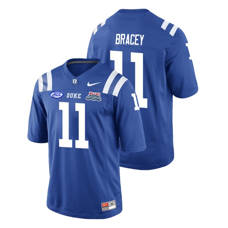 Men's Duke Blue Devils Royal 2018 Independence Bowl Scott Bracey College Football Jersey