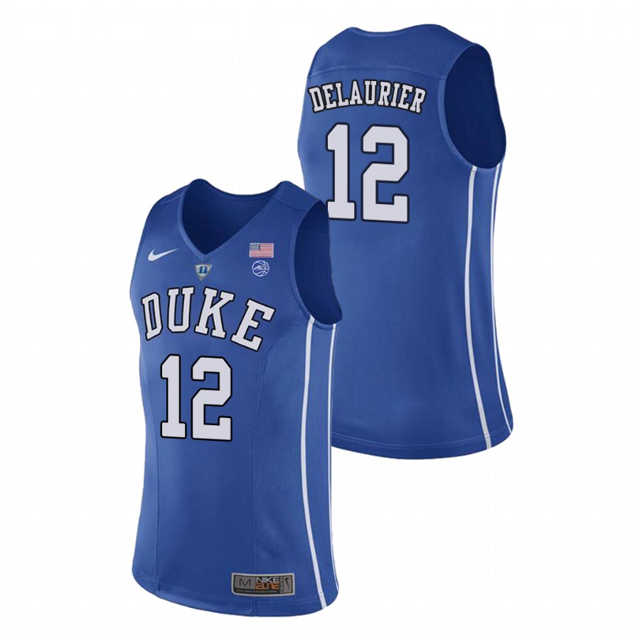 Men's Duke Blue Devils Royal Javin DeLaurier College Basketball Jersey