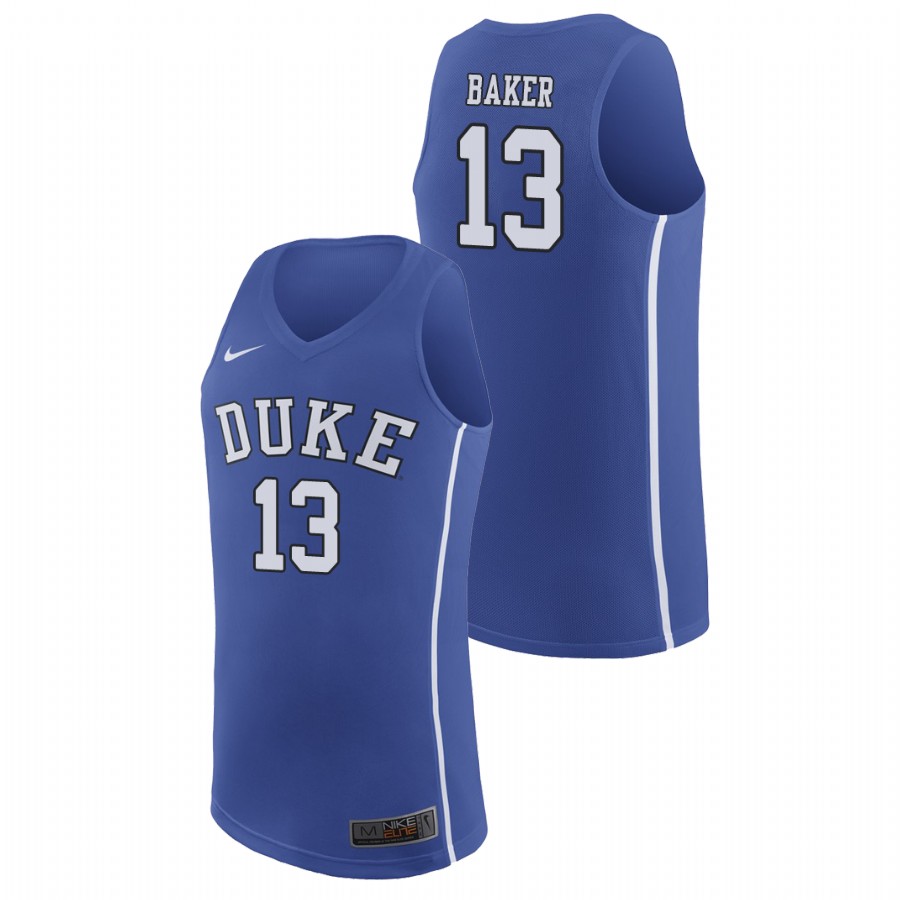 Men's Duke Blue Devils Royal Joey Baker College Basketball March Madness Jersey