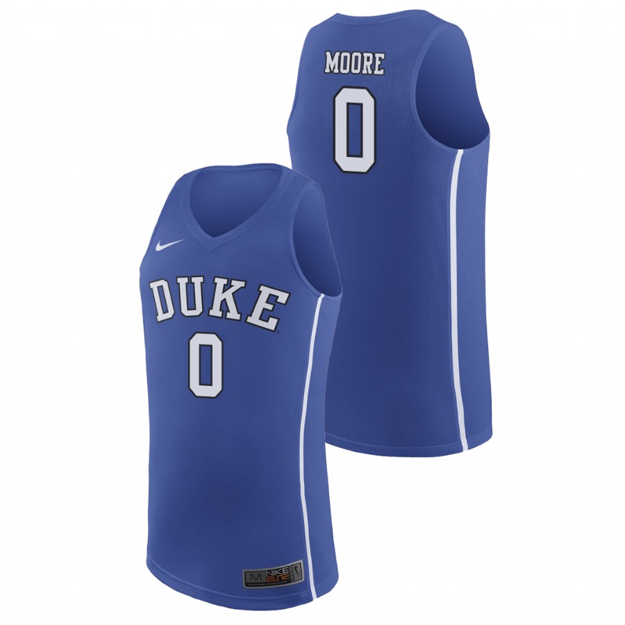 Men's Duke Blue Devils Royal Wendell Moore College Basketball Jersey