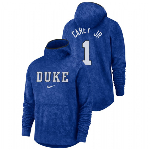 Men's Duke Blue Devils Vernon Carey Jr. Royal Basketball Spotlight Team Logo Pullover Hoodie