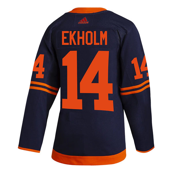 Men's Edmonton Oilers #14 Mattias Ekholm adidas Navy Alternate Jersey 