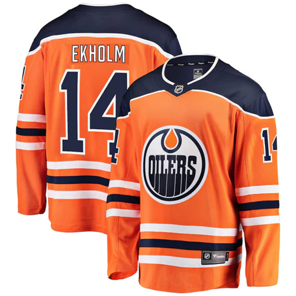 Men's Edmonton Oilers #14 Mattias Ekholm adidas Orange Jersey 