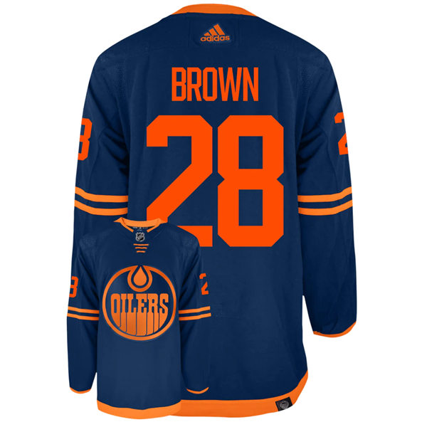 Men's Edmonton Oilers #28 Connor Brown adidas Navy Alternate Jersey 