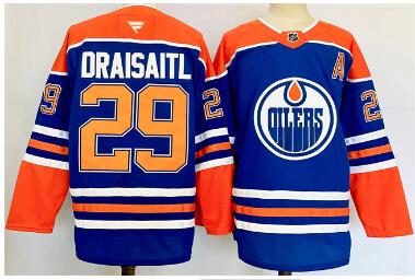 Men's Edmonton Oilers #29 Leon Draisaitl Royal 2024-25 Stitched Jersey