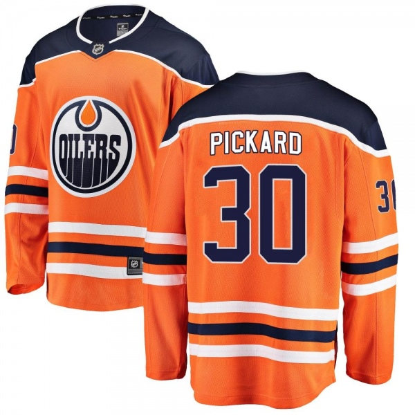 Men's Edmonton Oilers #30 Calvin Pickard adidas Home Orange Jersey 