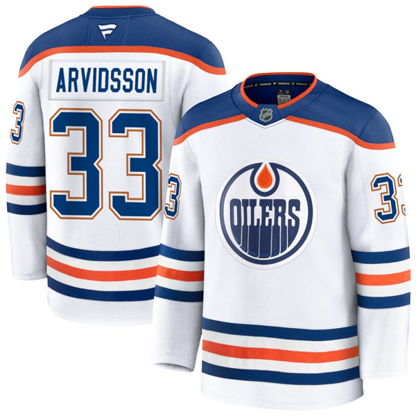 Men's Edmonton Oilers #33 Viktor Arvidsson Fanatics Away White Jersey 