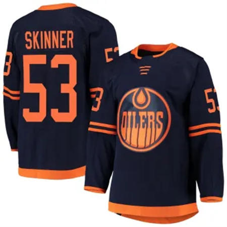 Men's Edmonton Oilers #53 Jeff Skinner Fanatics Navy Alternate Jersey 